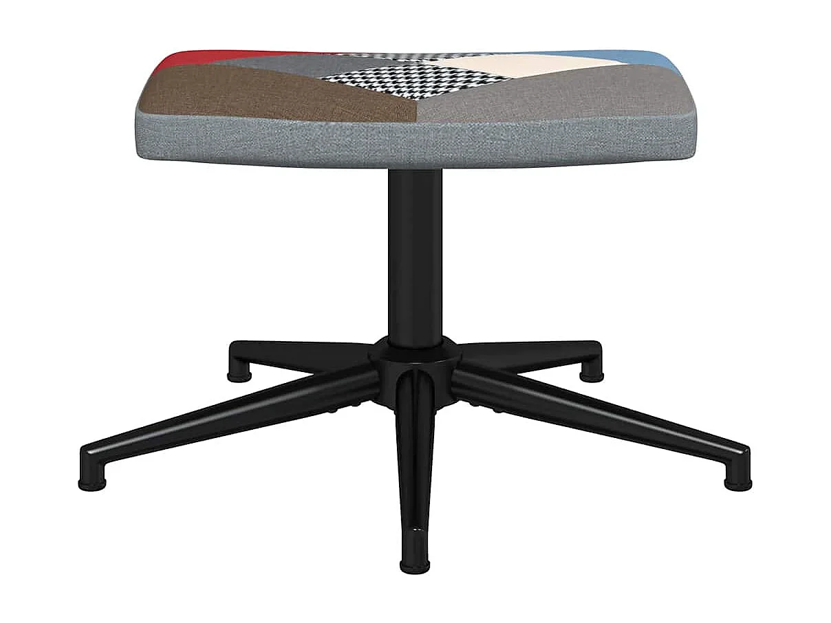 Cadeira de descanso com banco tecido de retalhos