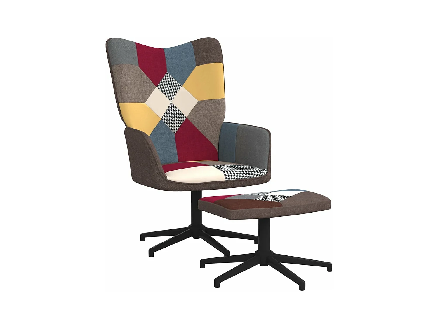 Fauteuil de relaxation avec repose-pied Patchwork Tissu
