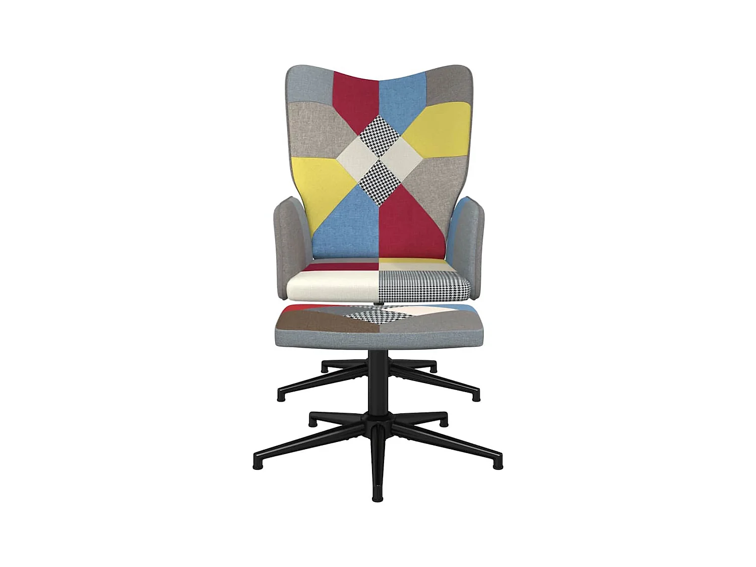 Fauteuil de relaxation avec repose-pied Patchwork Tissu