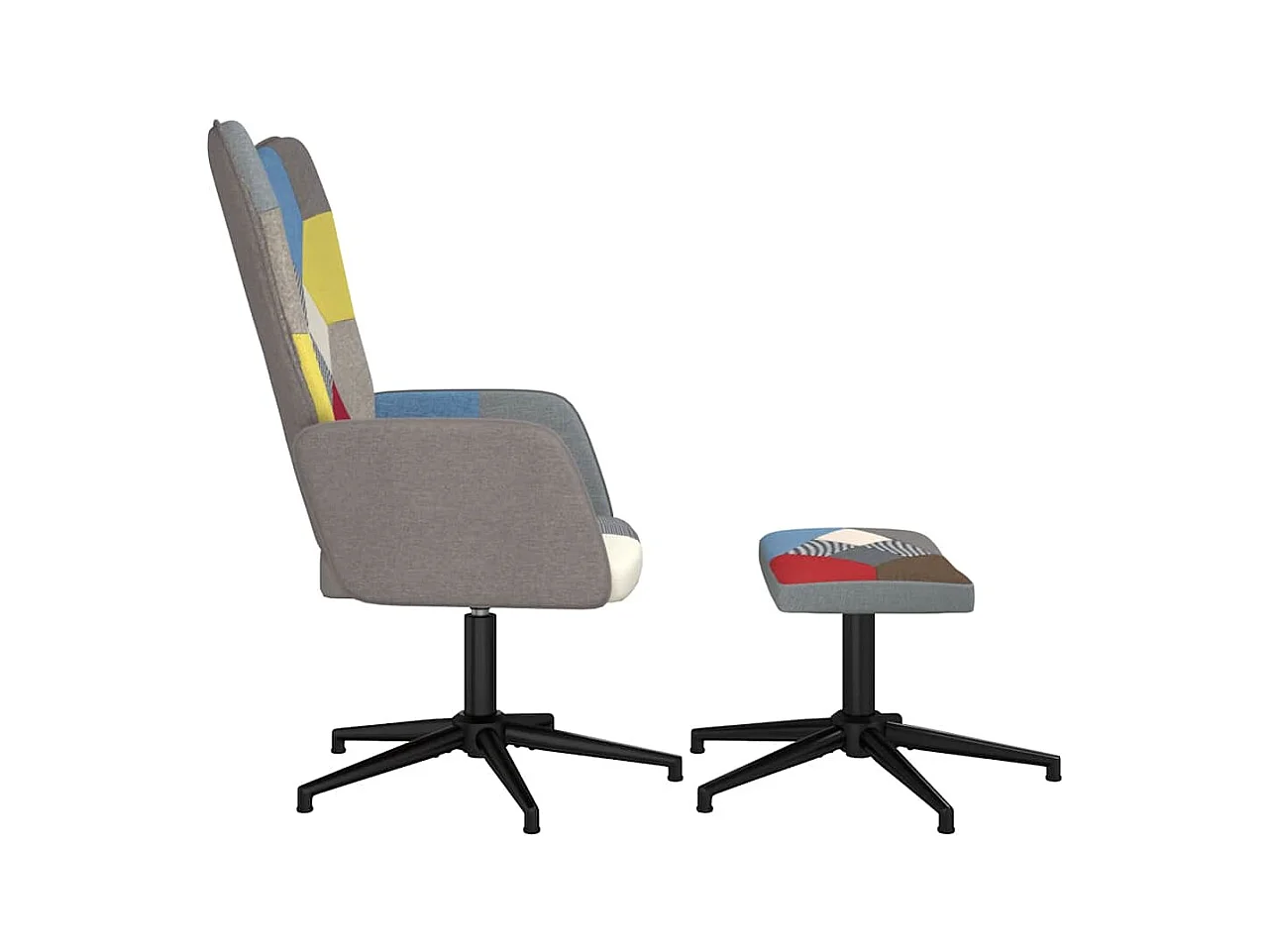 Fauteuil de relaxation avec repose-pied Patchwork Tissu