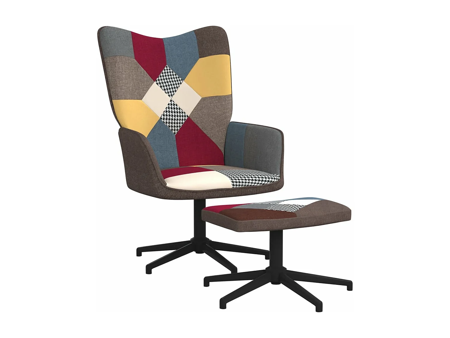 Fauteuil de relaxation avec repose-pied Patchwork Tissu