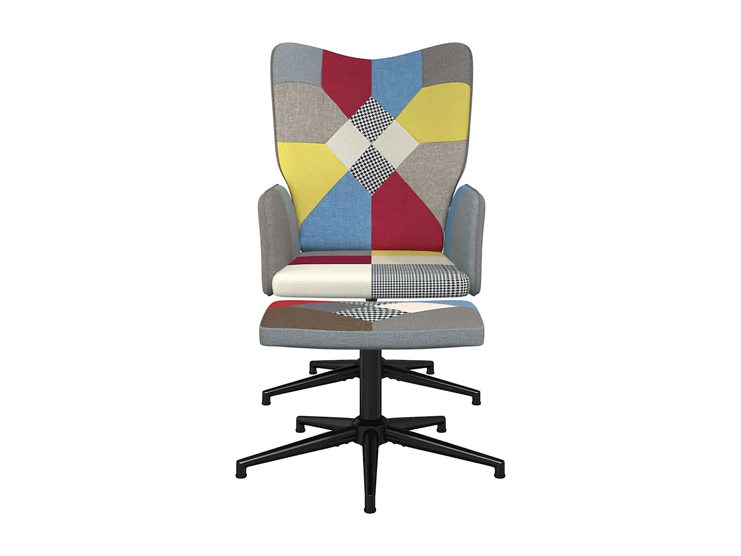 Fauteuil de relaxation avec repose-pied Patchwork Tissu