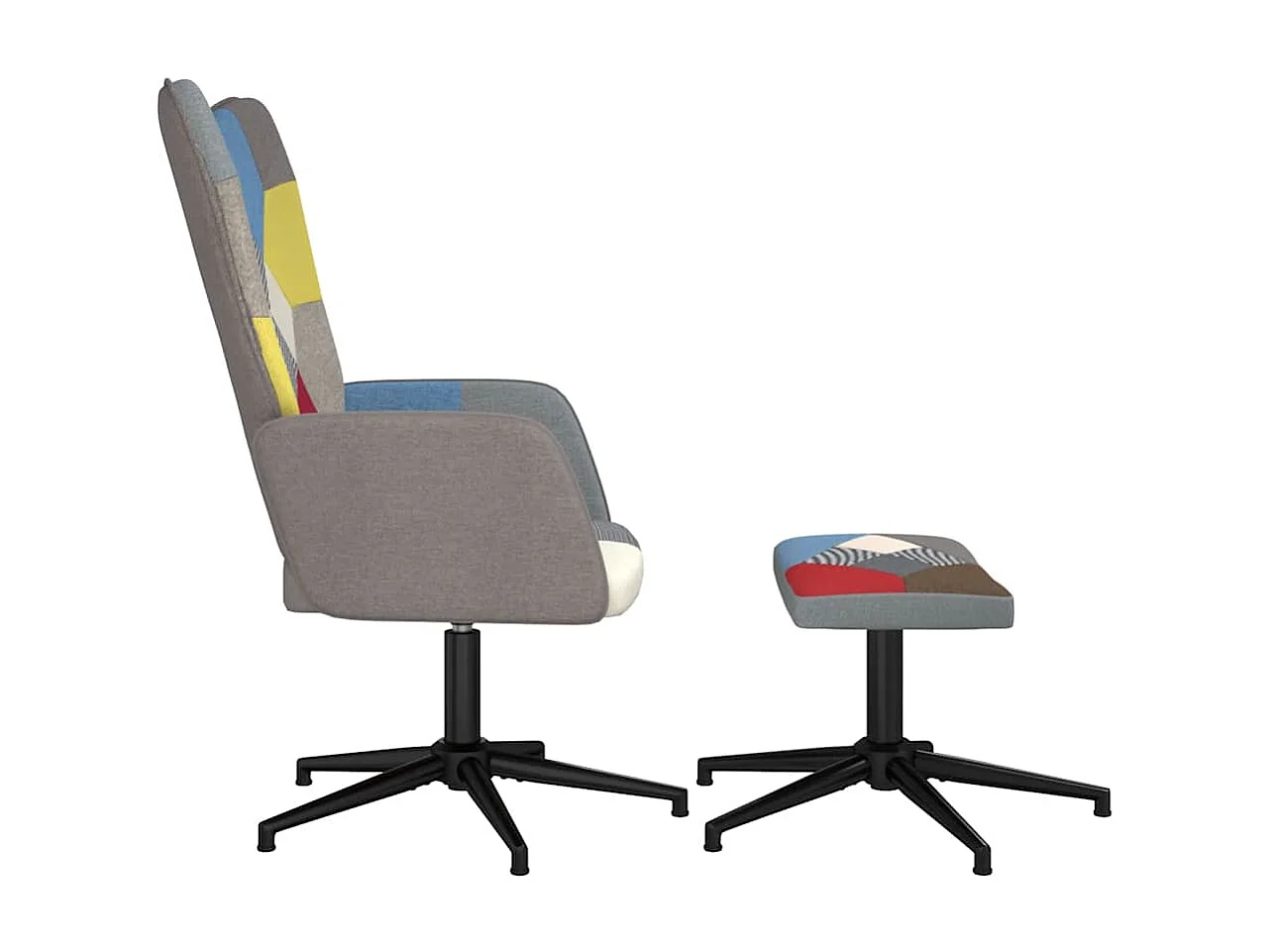 Fauteuil de relaxation avec repose-pied Patchwork Tissu