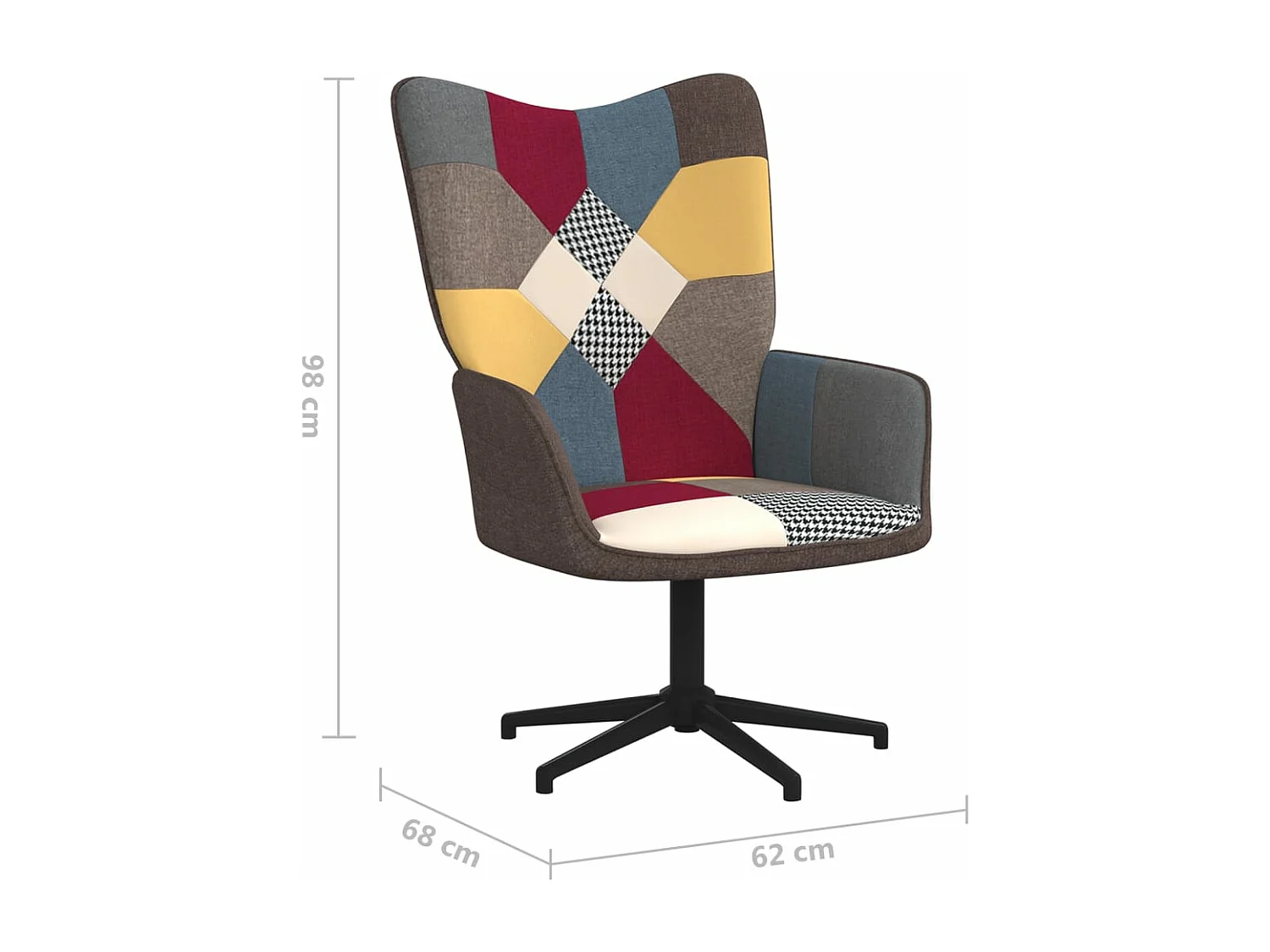 Fauteuil de relaxation avec repose-pied Patchwork Tissu