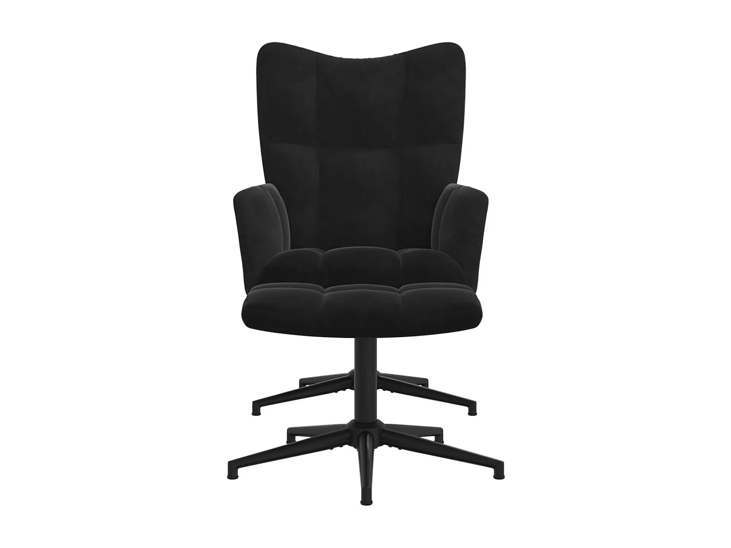 Fauteuil de relaxation avec repose-pied Noir Velours
