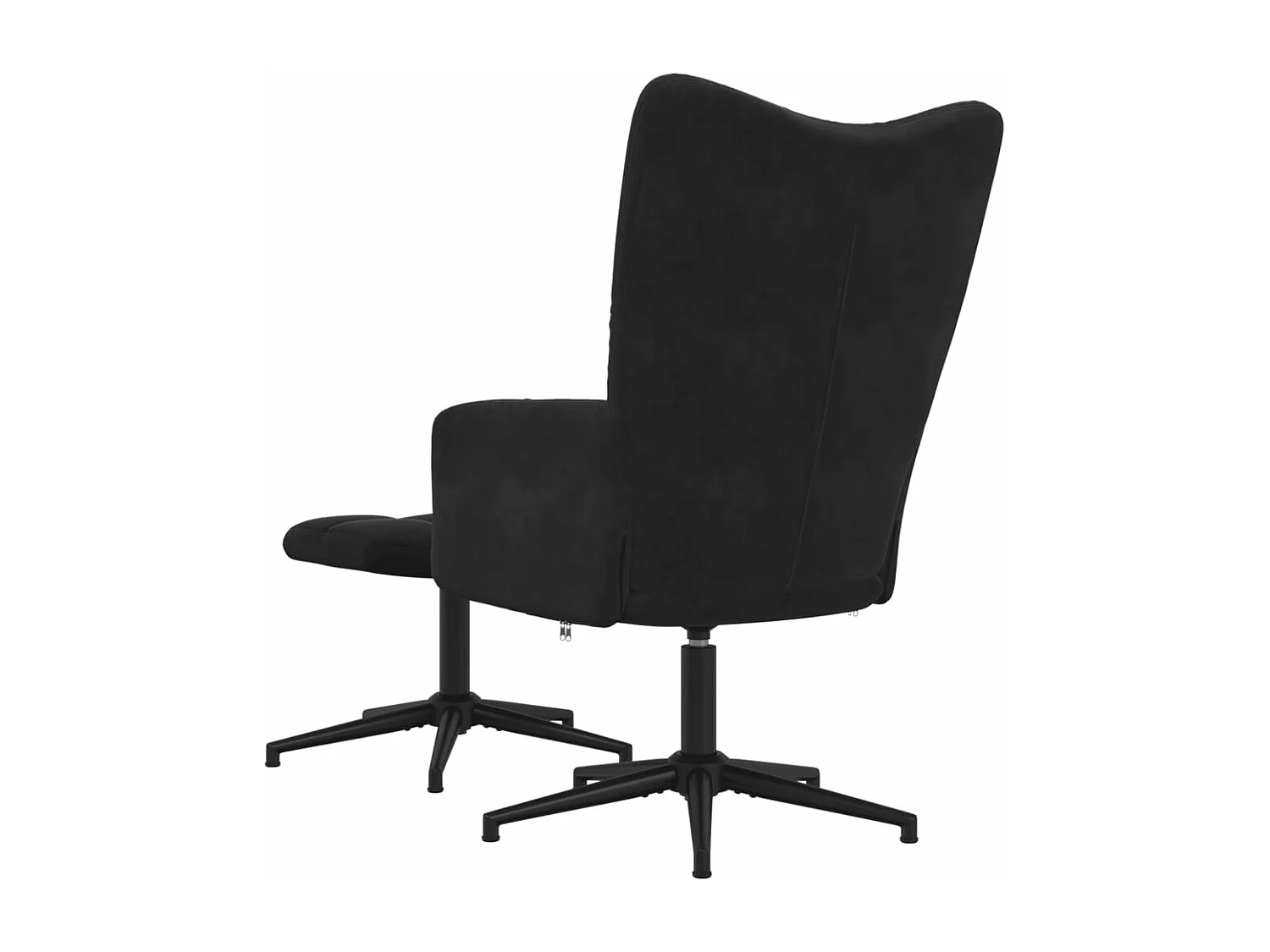 Fauteuil de relaxation avec repose-pied Noir Velours