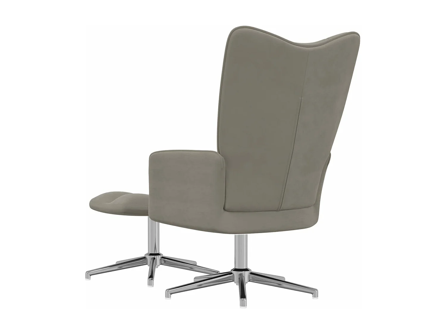 Fauteuil de relaxation avec repose-pied Gris clair Velours