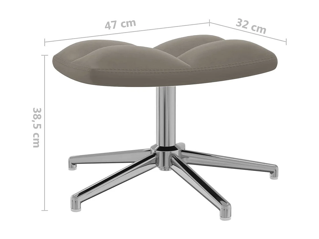 Fauteuil de relaxation avec repose-pied Gris clair Velours