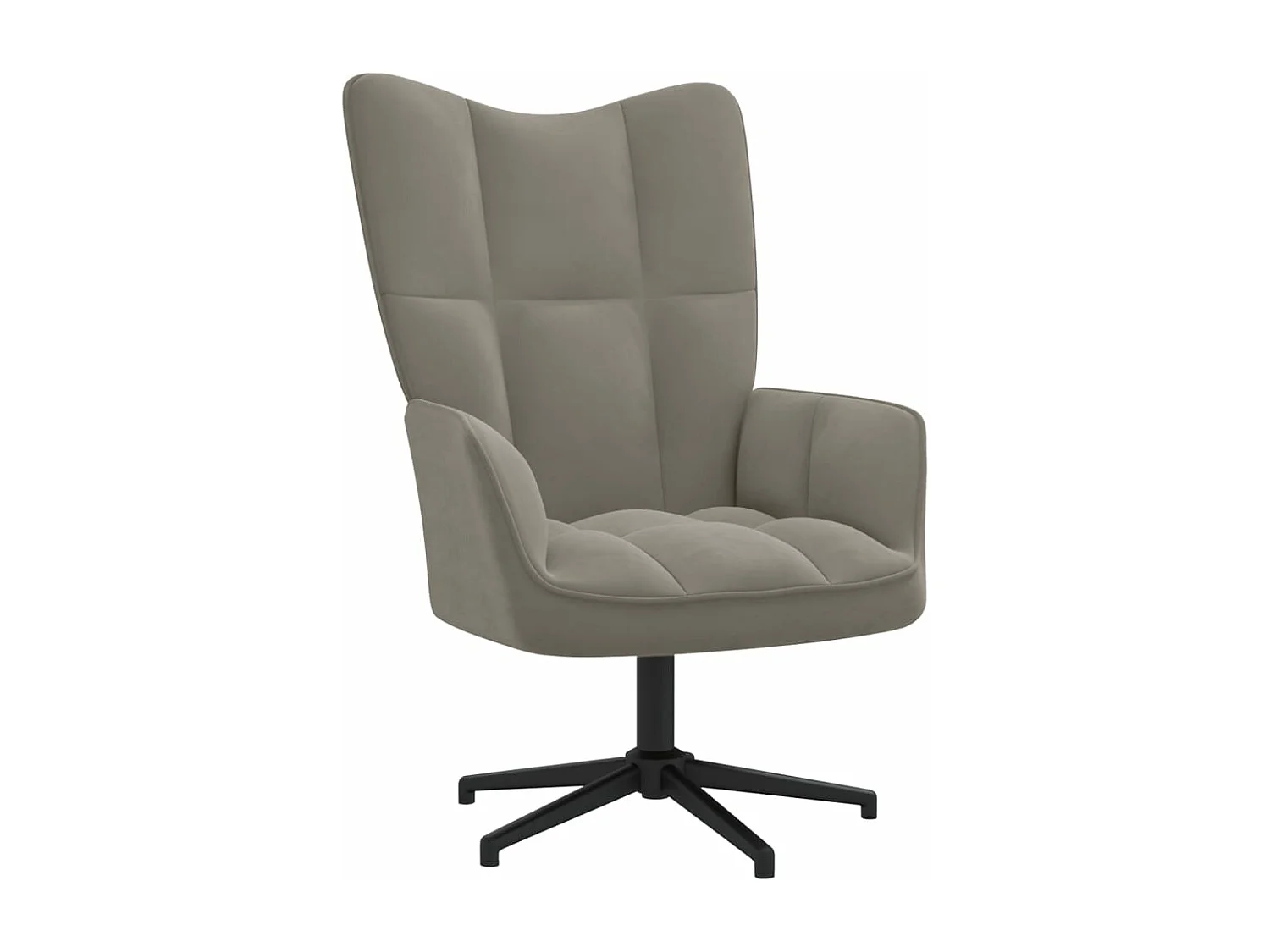 Fauteuil de relaxation avec repose-pied Gris clair Velours