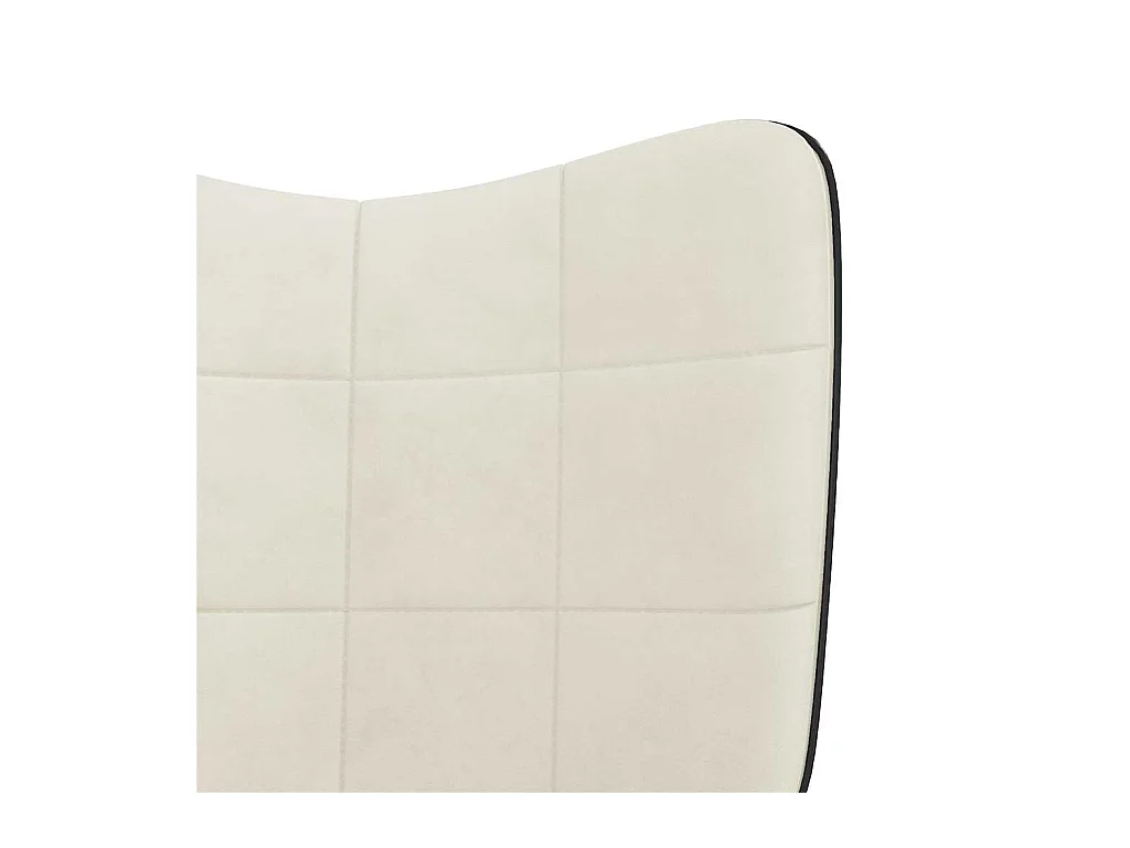 Cadeira de descanso com banco PVC e veludo branco nata