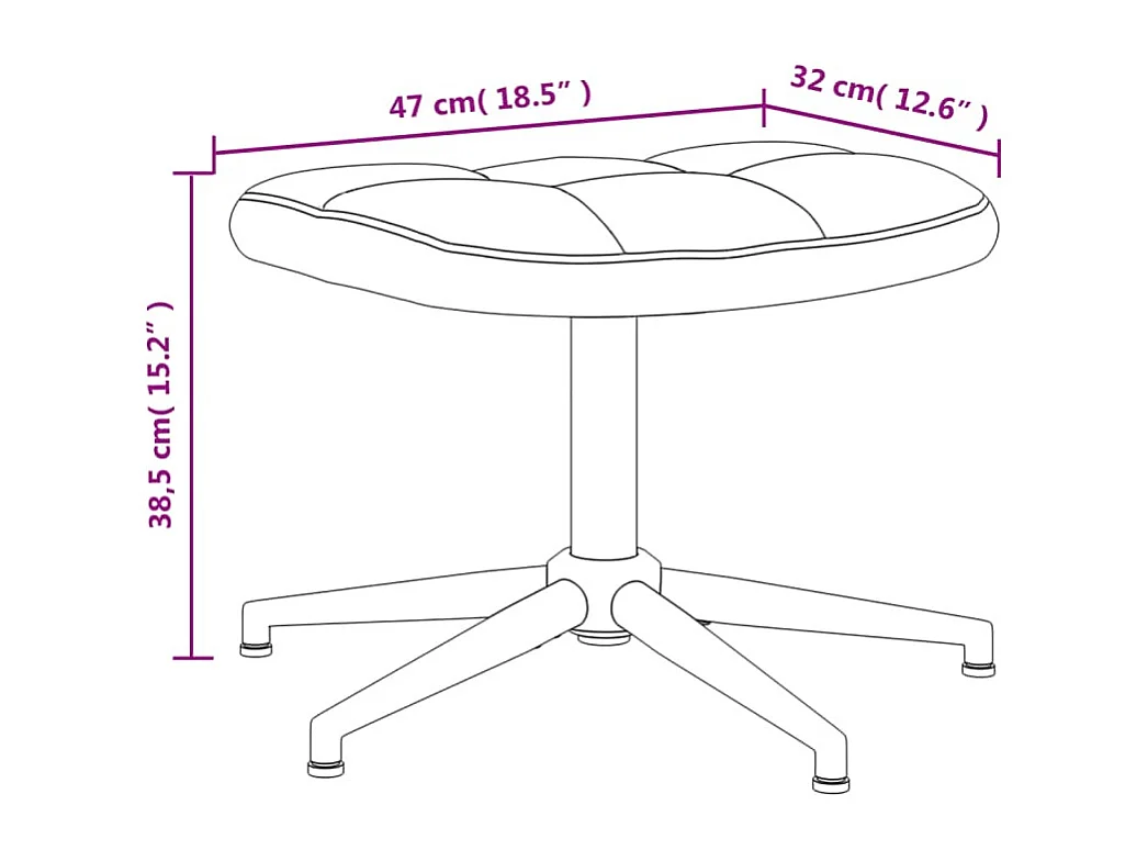 Fauteuil de relaxation avec repose-pied Jaune moutarde Velours