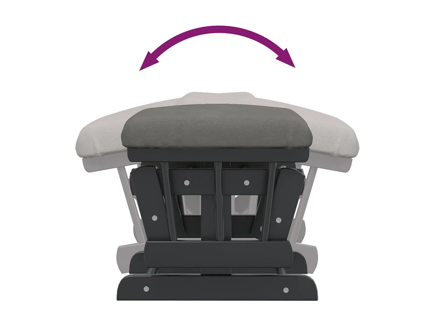 Mecedora con reposapiés Tela gris oscuro