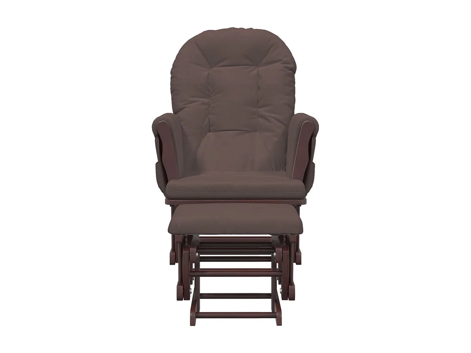 Chaise berçante avec repose-pied Marron Tissu