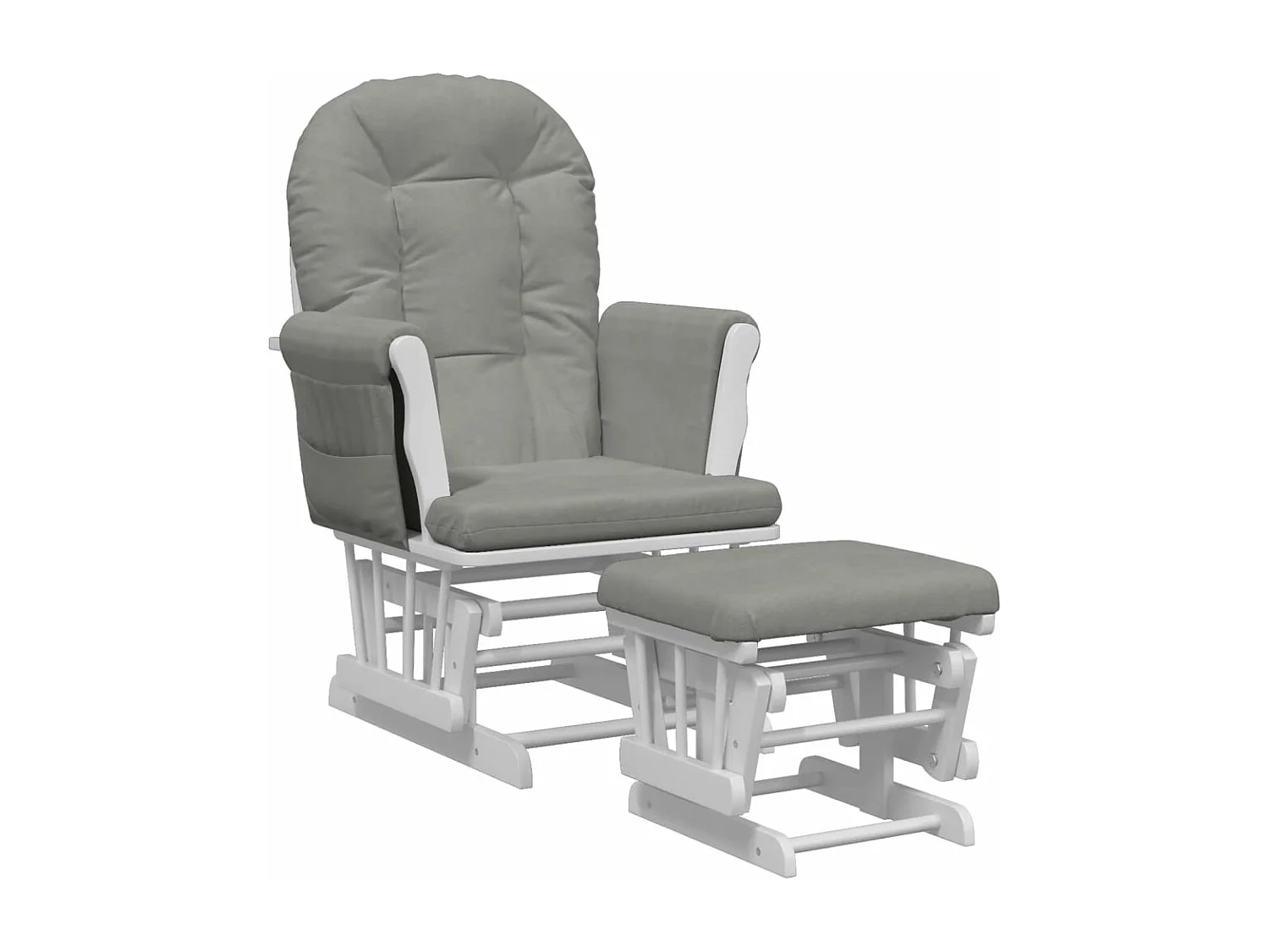 Chaise berçante avec repose-pied Gris clair Tissu