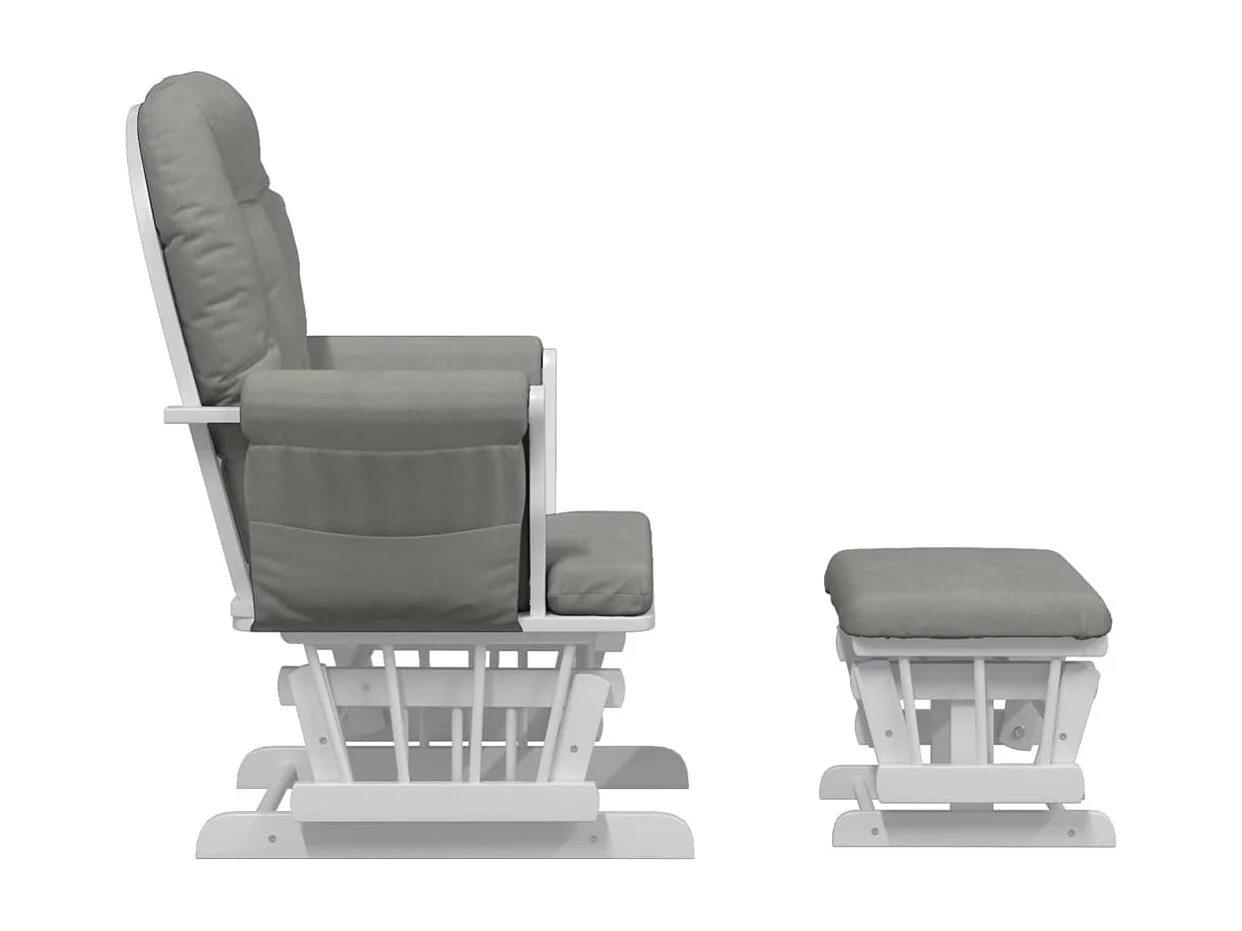 Chaise berçante avec repose-pied Gris clair Tissu