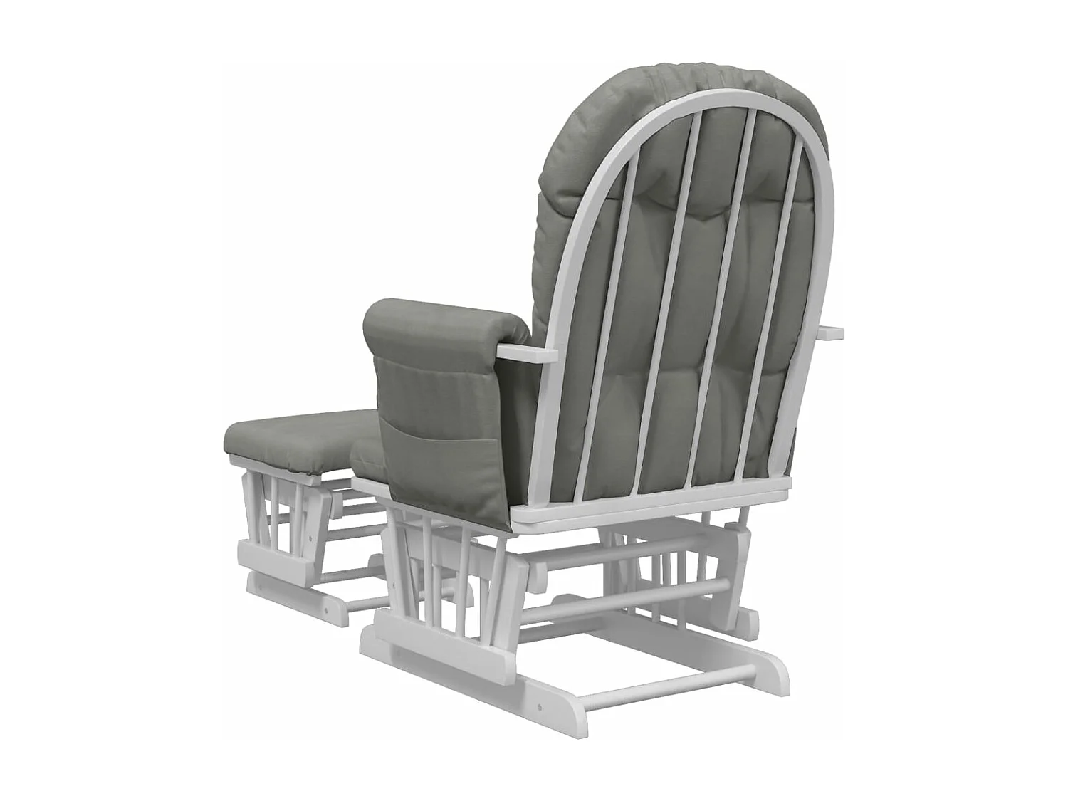 Chaise berçante avec repose-pied Gris clair Tissu