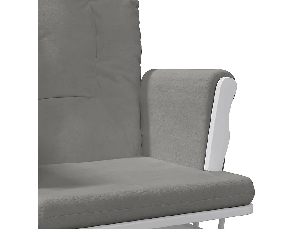 Chaise berçante avec repose-pied Gris clair Tissu