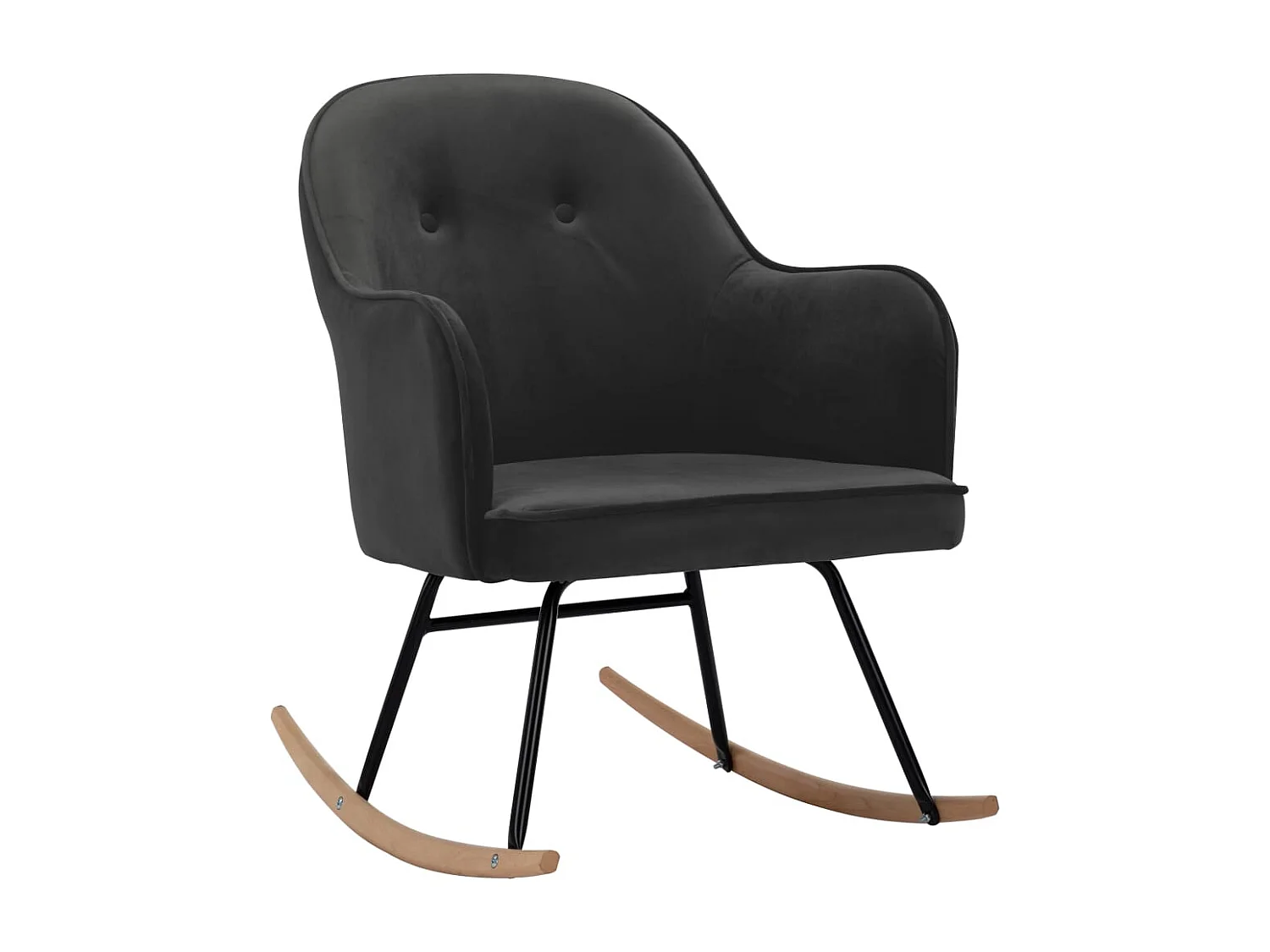 Chaise à bascule Gris foncé Velours