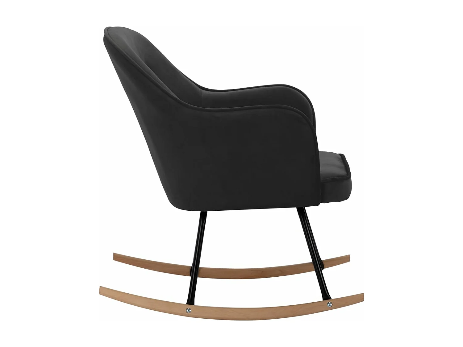 Chaise à bascule Gris foncé Velours