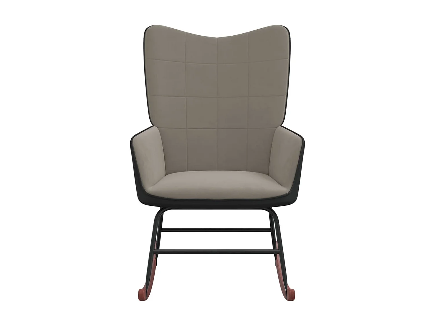 Cadeira de balanço Veludo cinza claro e PVC