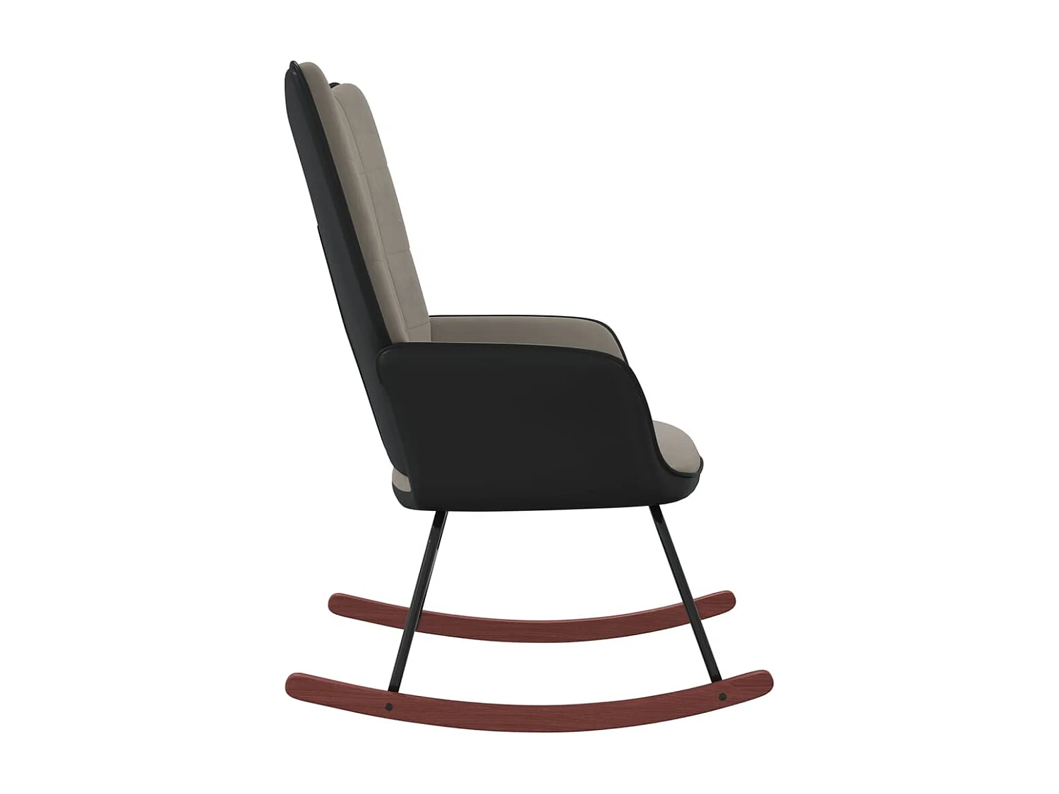 Cadeira de balanço Veludo cinza claro e PVC