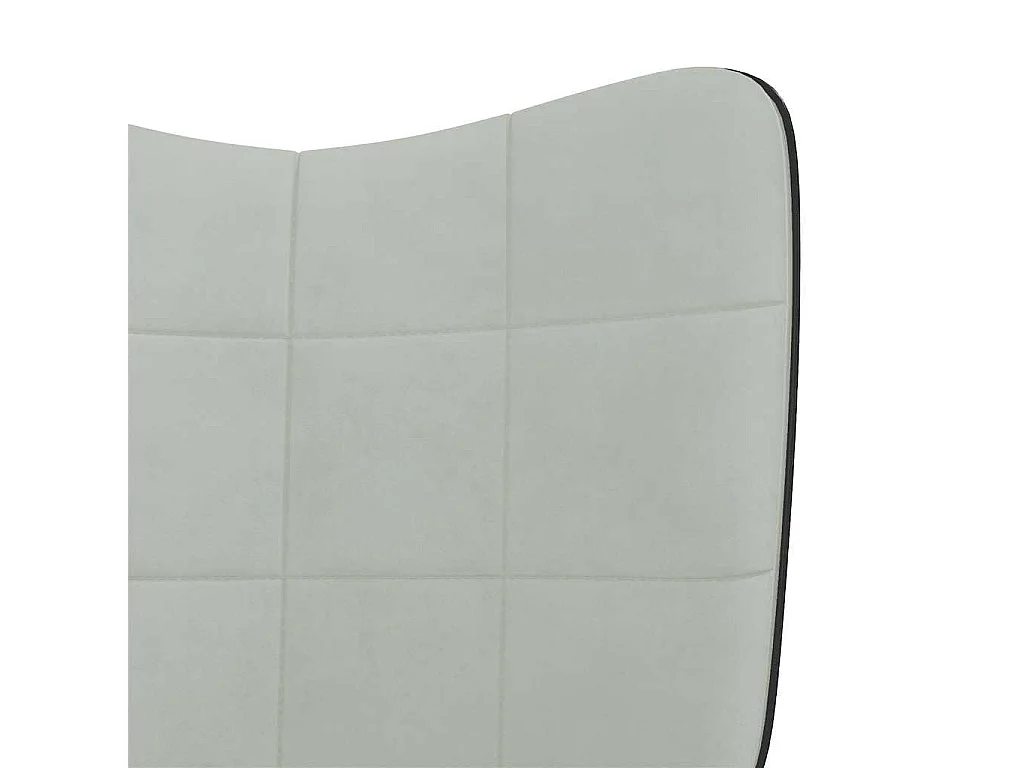 Cadeira de balanço Veludo cinza claro e PVC