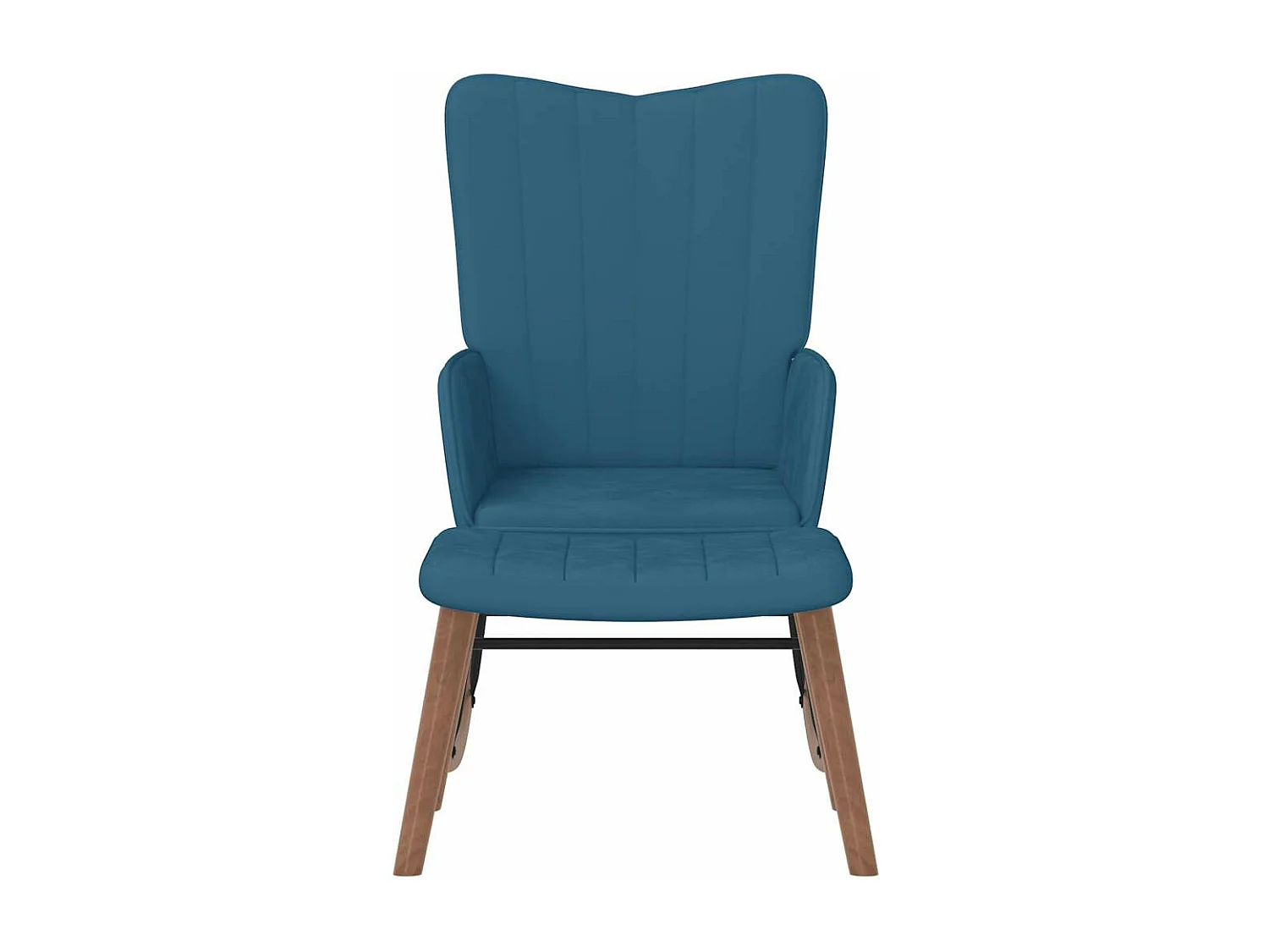 Sedia a dondolo con poggiapiedi Velluto Blu