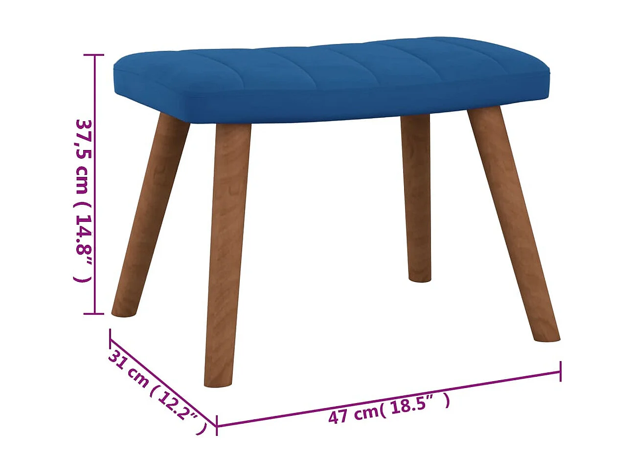 Sedia a dondolo con poggiapiedi Velluto Blu