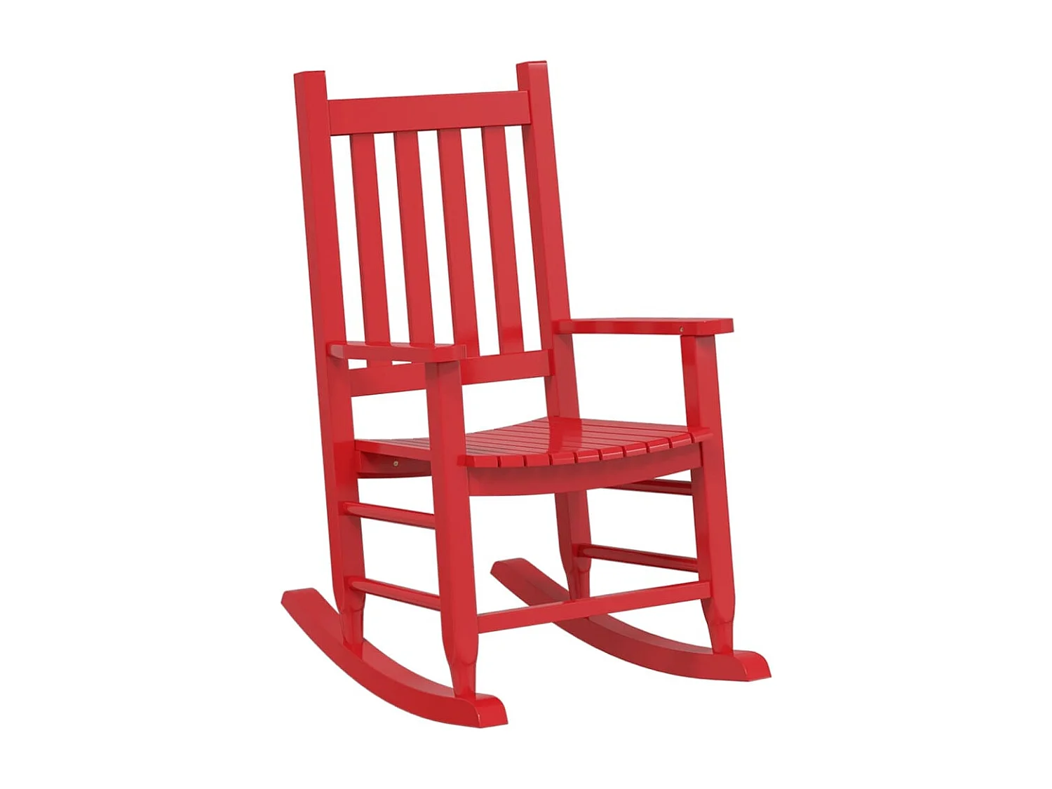 Chaise à bascule enfants rouge bois de peuplier massif