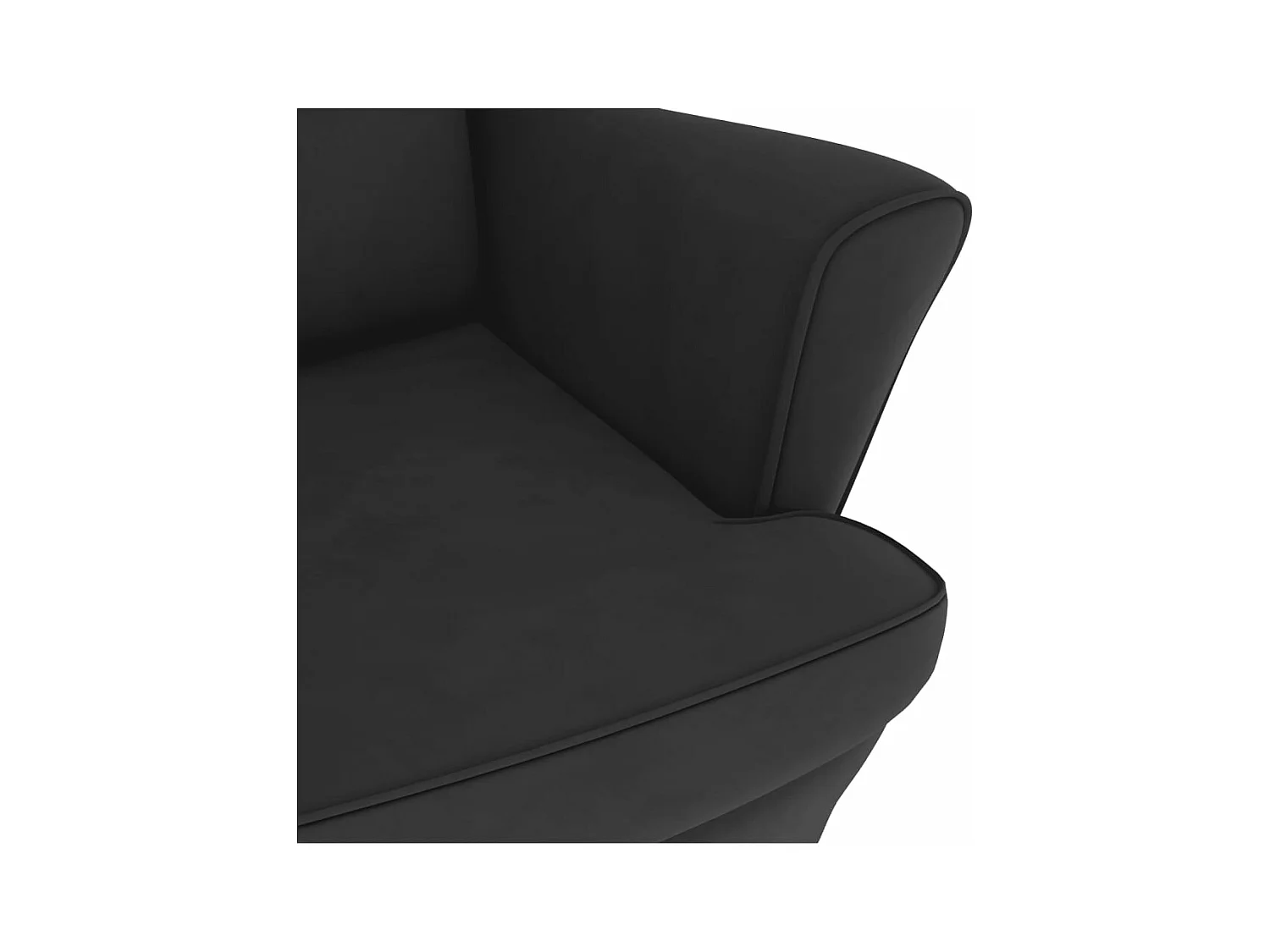 Fauteuil à bascule et pieds en bois massif d'hévéa Noir Velours