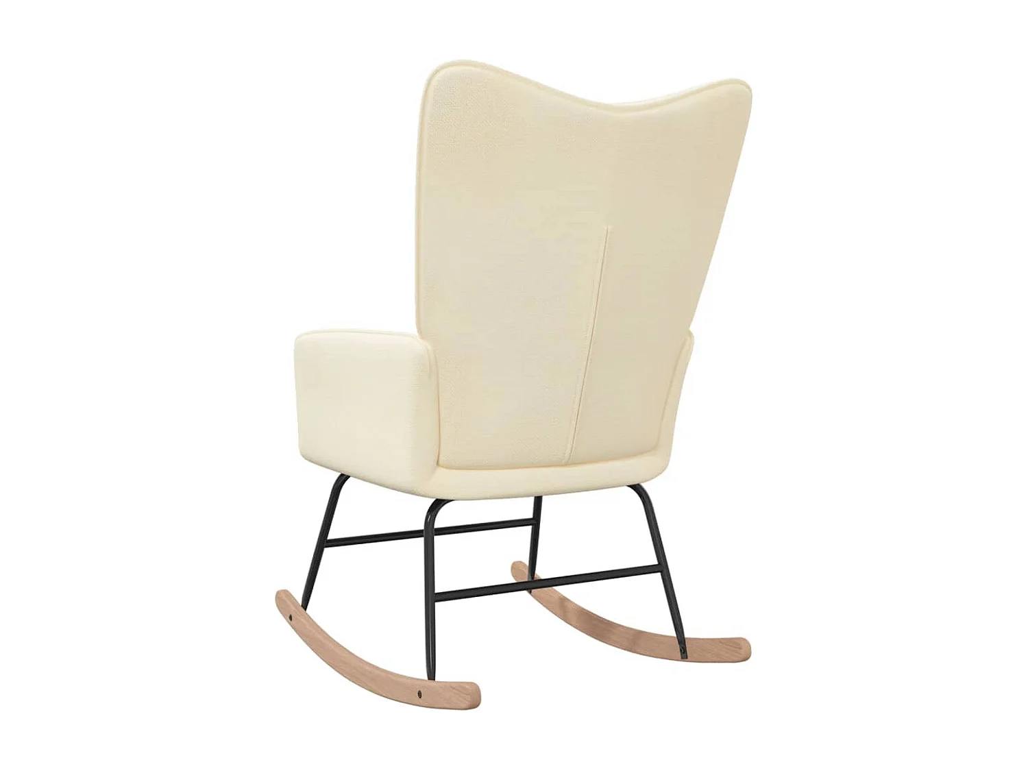 Sedia a dondolo in tessuto color crema