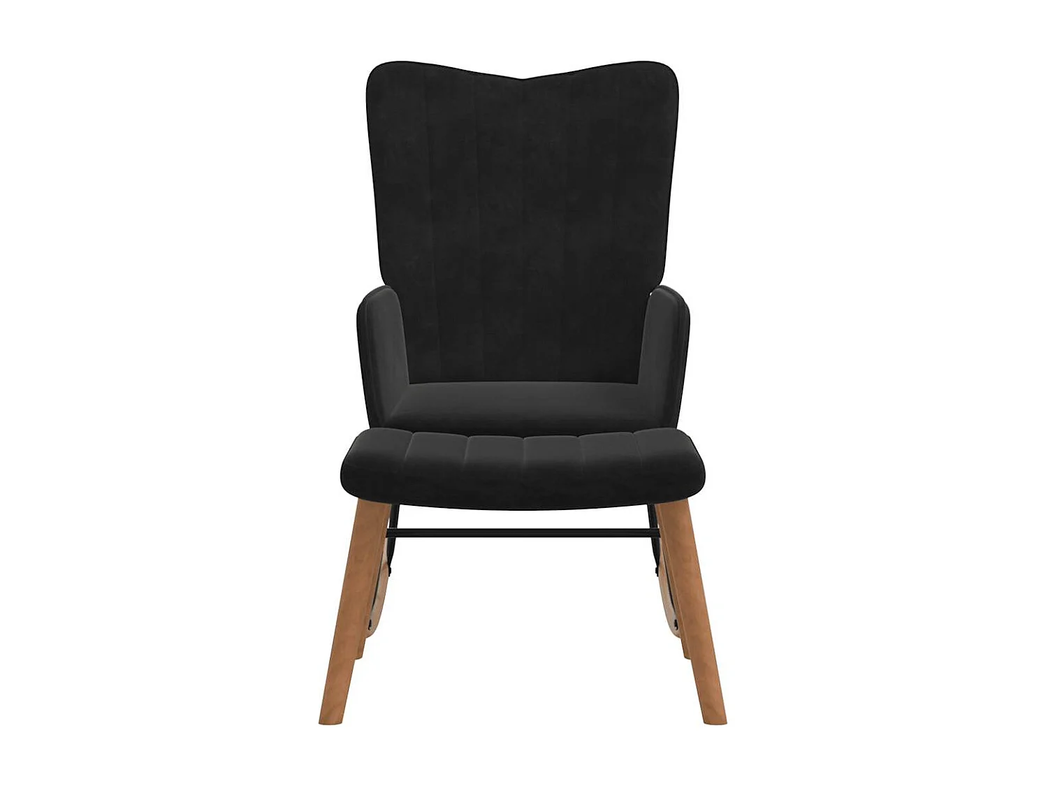 Chaise à bascule avec repose-pied Noir Velours