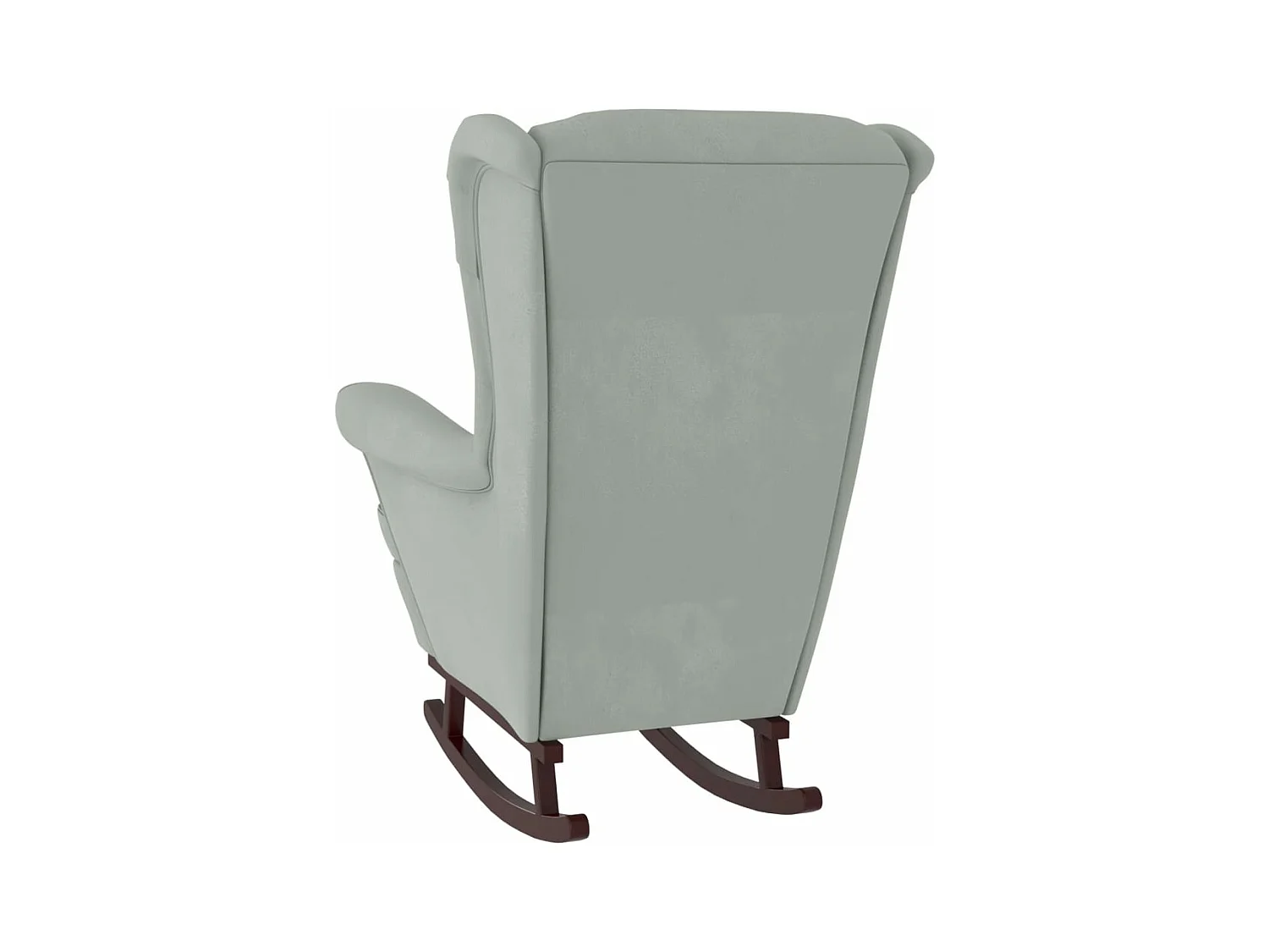Chaise à bascule avec pieds en bois et tabouret Gris clair