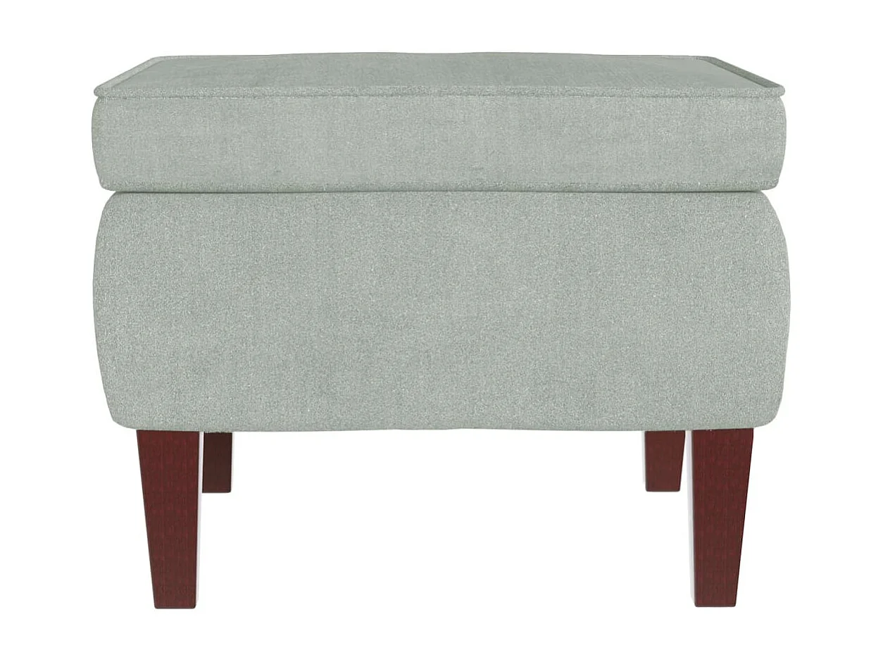 Chaise à bascule avec pieds en bois et tabouret Gris clair