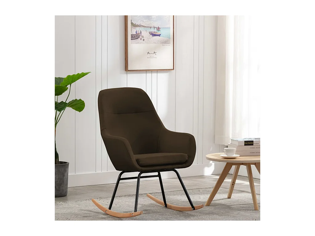 Chaise à bascule Marron Tissu