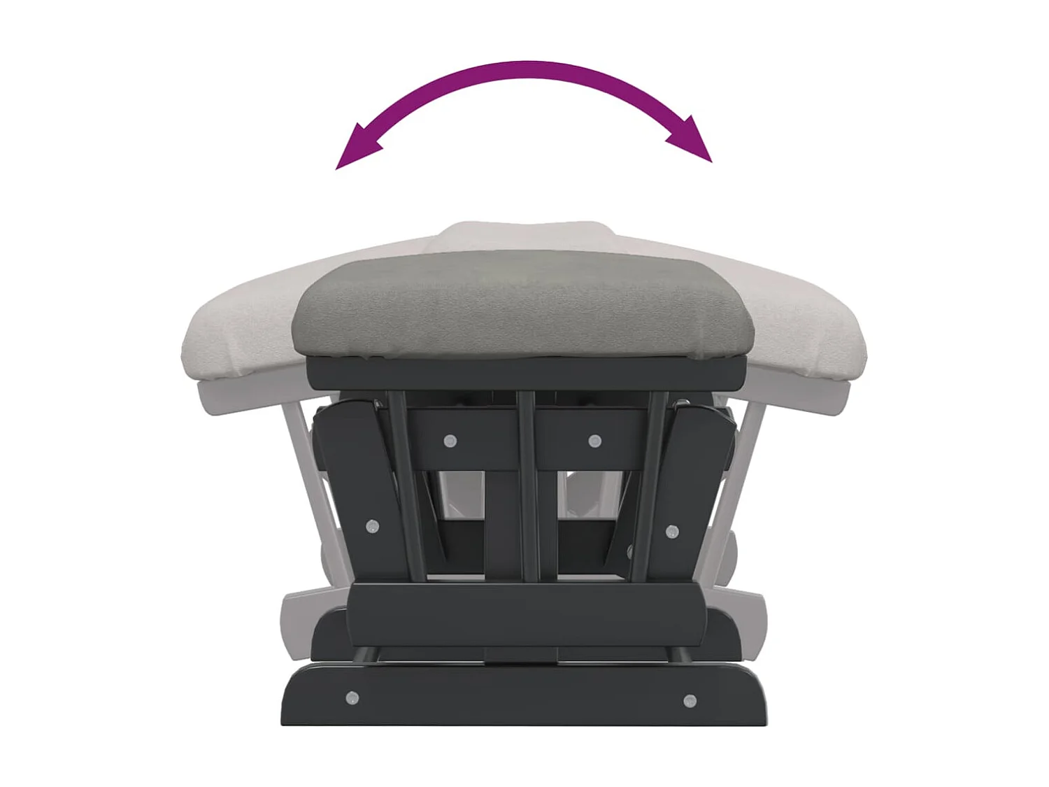 Cadeira de balanço com apoio para pés Tecido cinza claro