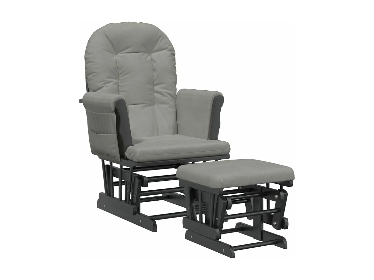 Chaise berçante avec repose-pied Gris clair Tissu