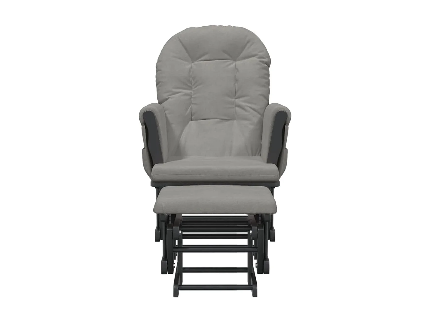 Chaise berçante avec repose-pied Gris clair Tissu