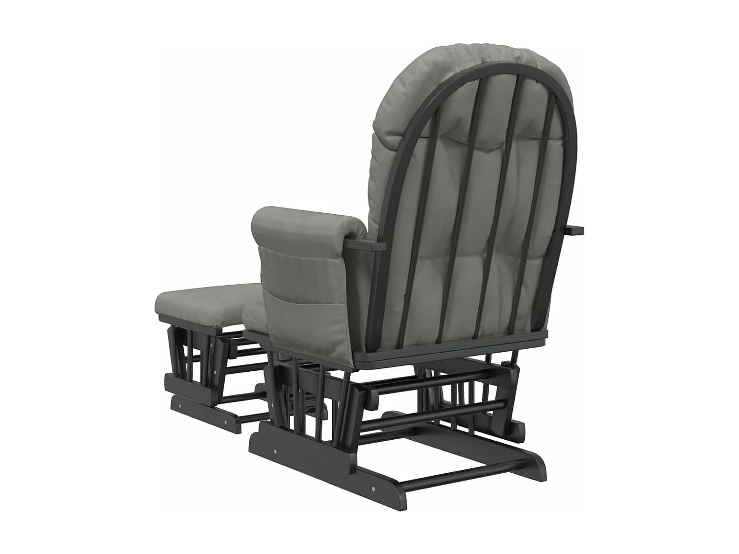 Chaise berçante avec repose-pied Gris clair Tissu