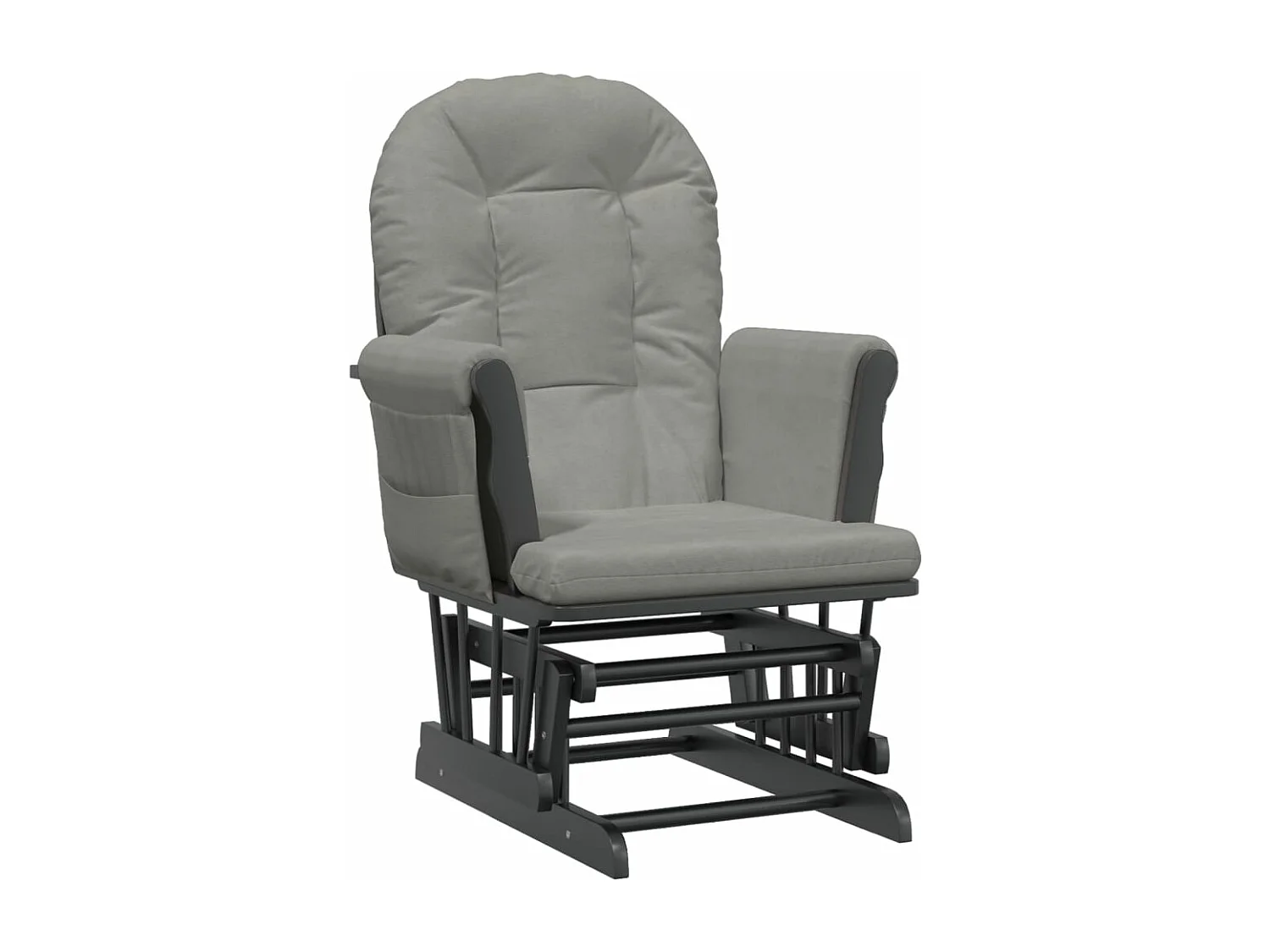 Chaise berçante avec repose-pied Gris clair Tissu