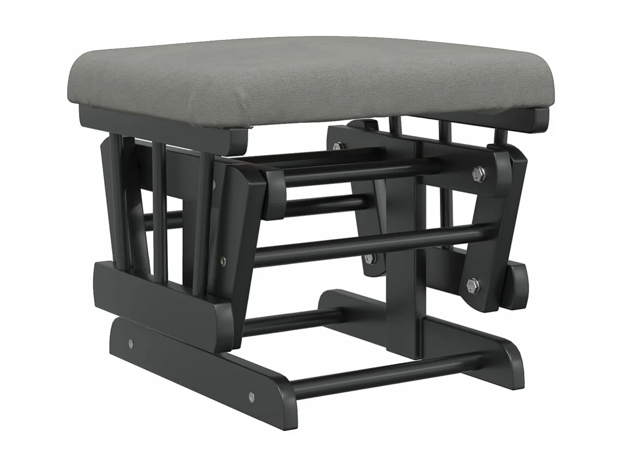 Chaise berçante avec repose-pied Gris clair Tissu