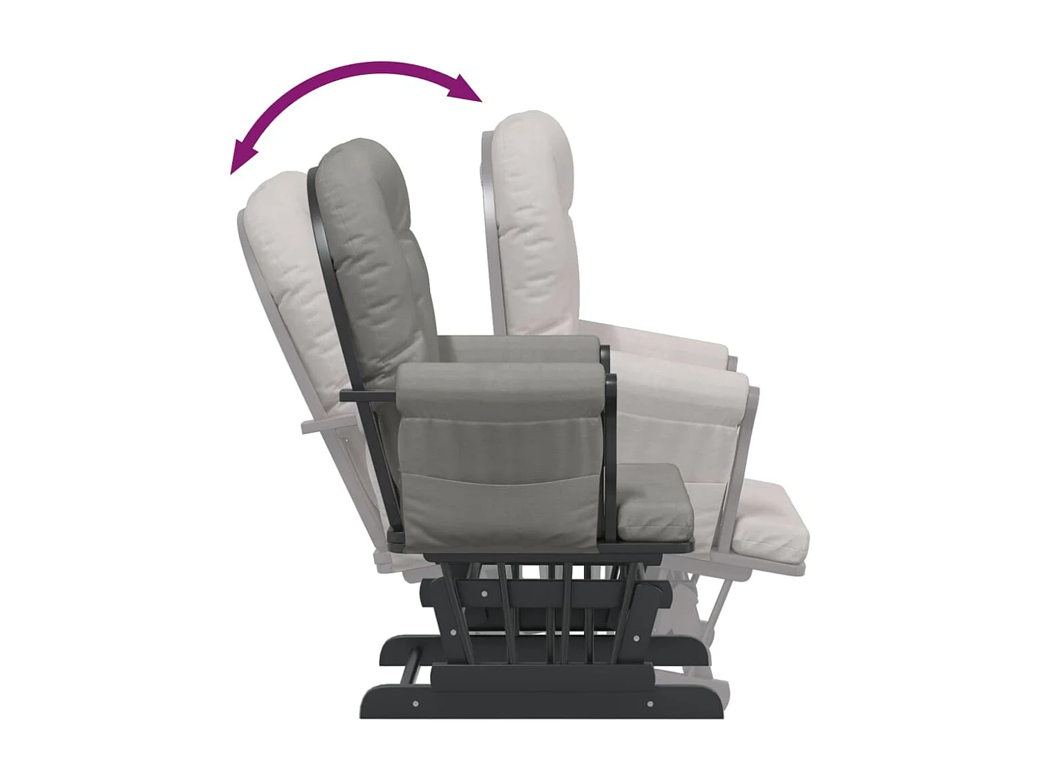 Chaise berçante avec repose-pied Gris clair Tissu