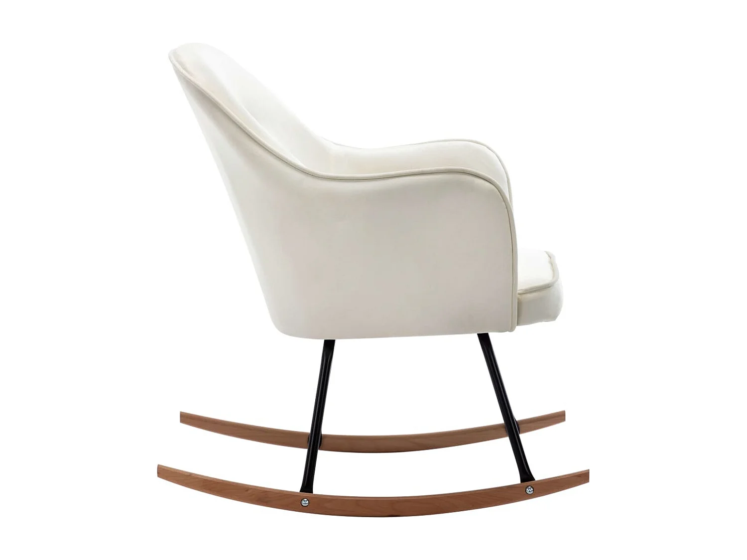 Cadeira de balanço Veludo branco creme