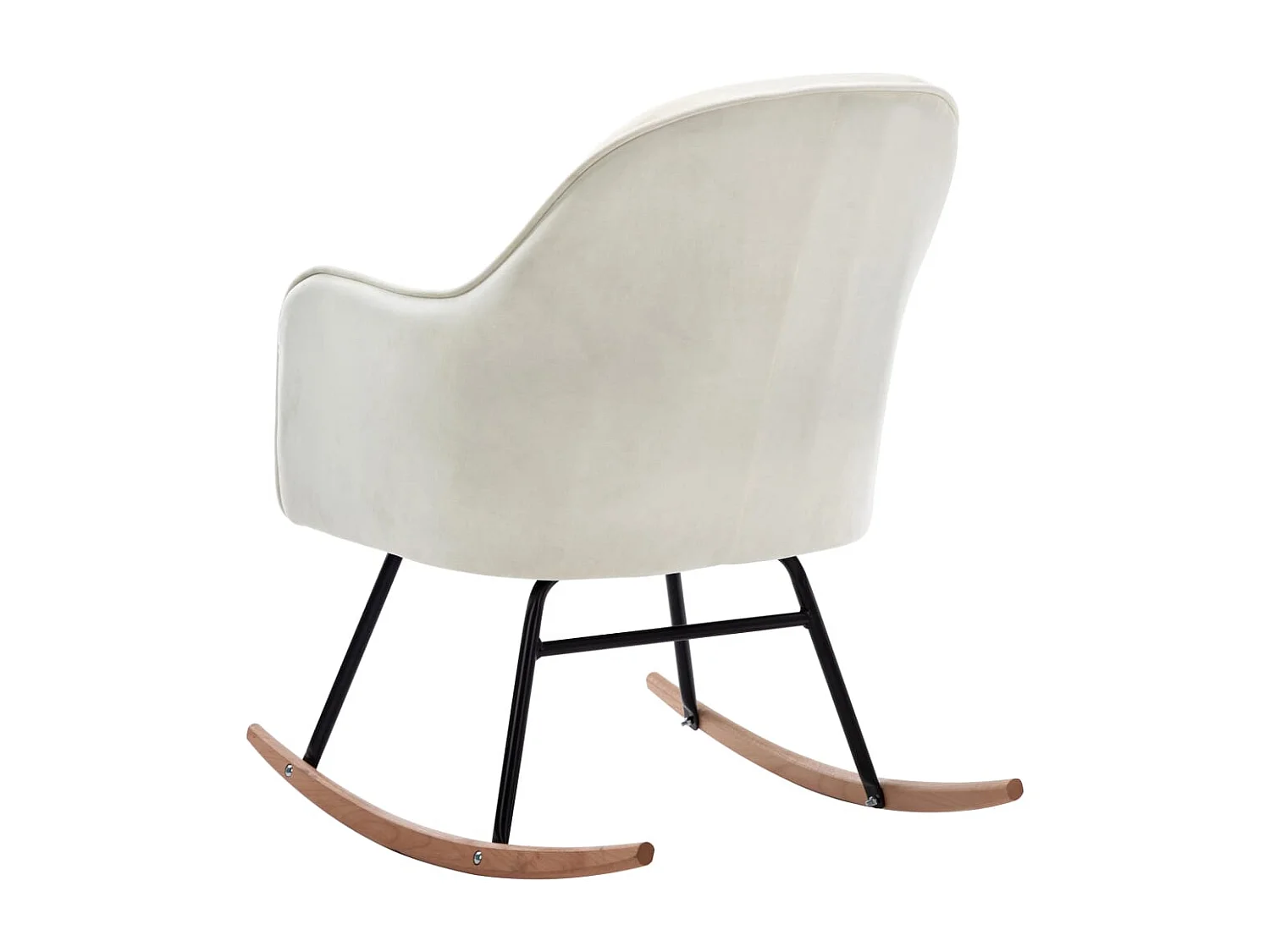 Cadeira de balanço Veludo branco creme