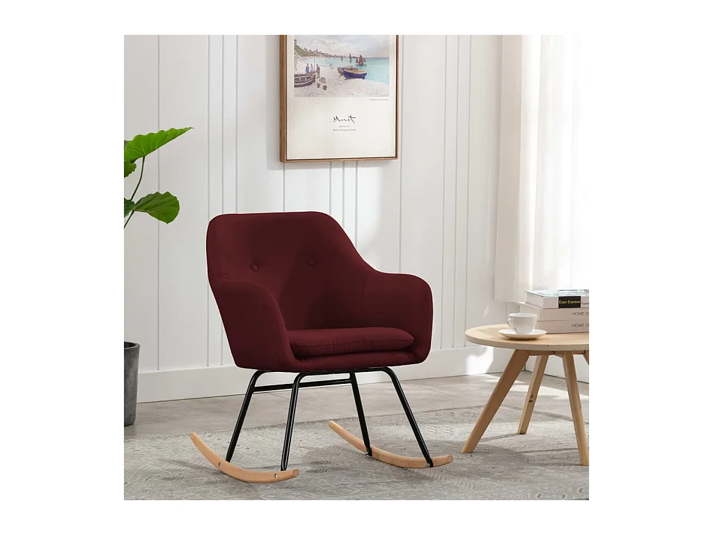 Chaise à bascule Rouge bordeaux Tissu