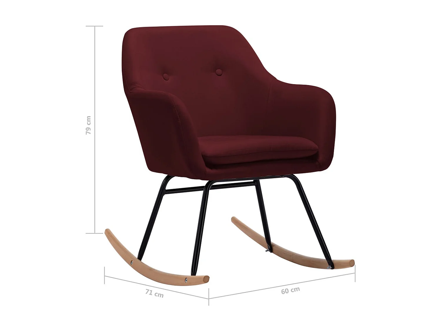 Cadeira de balanço Tecido vermelho Borgonha