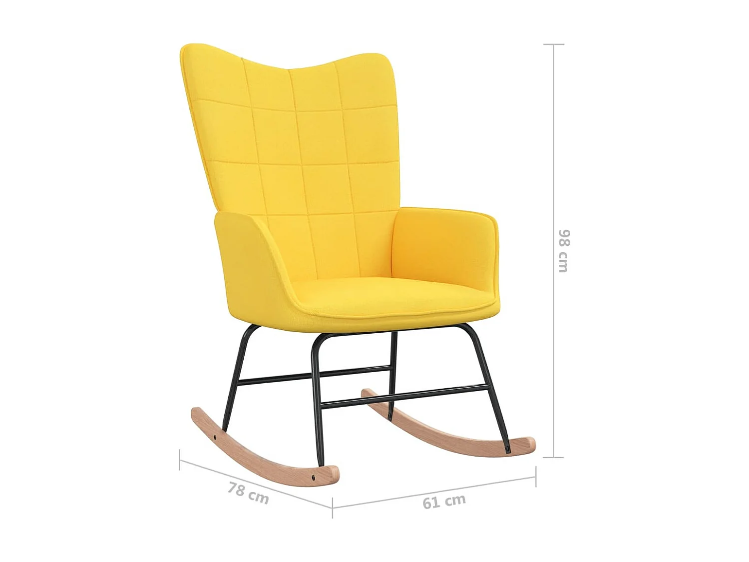 Sedia a dondolo con sgabello Tessuto giallo senape