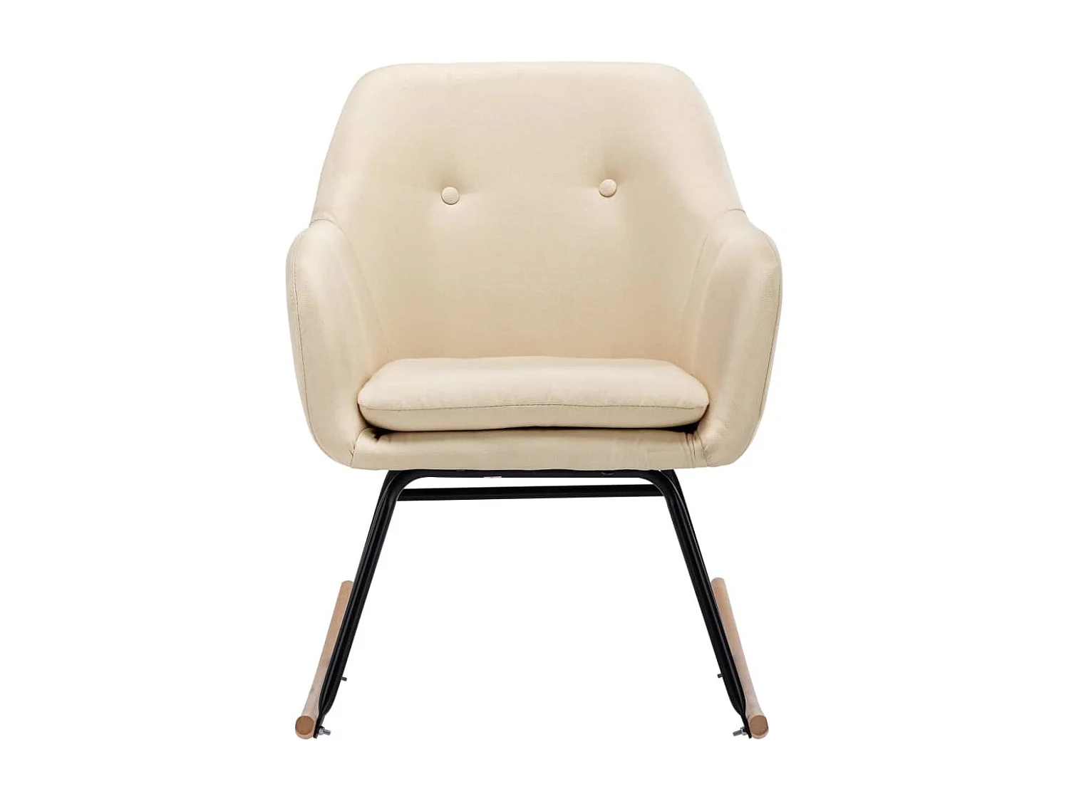 Sedia a dondolo in tessuto color crema