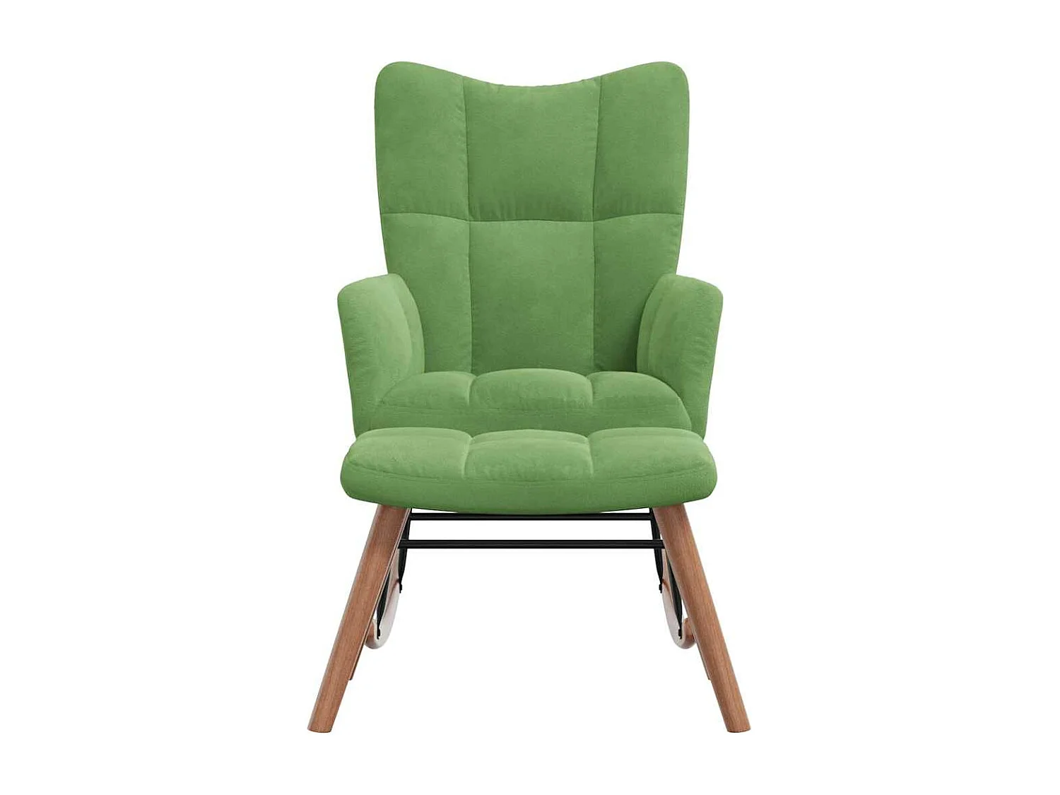 Mecedora con reposapiés Terciopelo verde claro