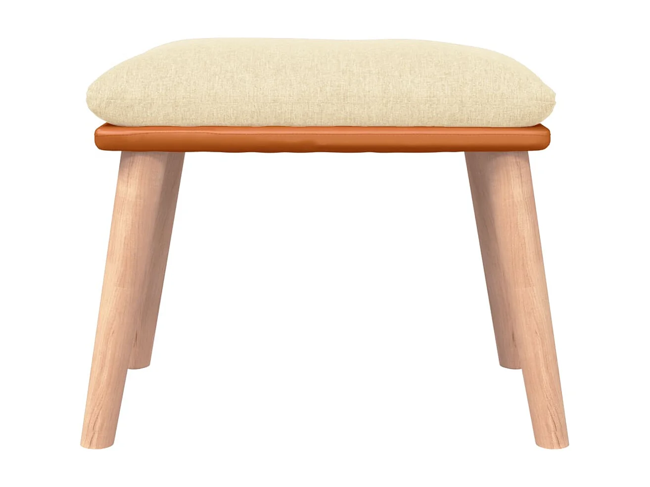 Cadeira de balanço com banco Tecido branco creme